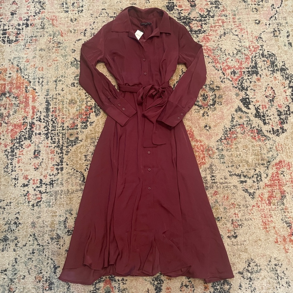 NWT Banana Republic Maroon Midi Dress